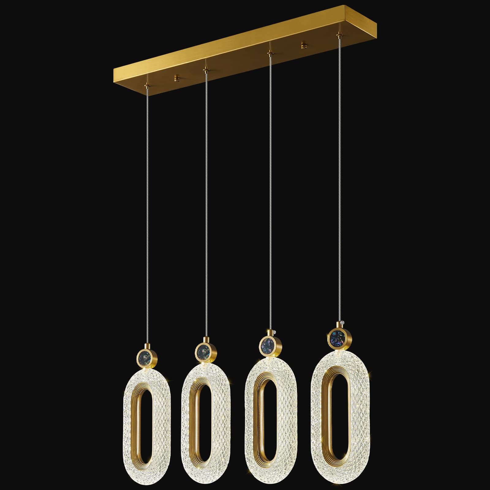 ZHLWIN 4-Light Pendant Lighting for Kitchen Island LED Dimmable Modern Gold Pendant Lights for Dining Room Bedroom Hallway Entryway Kitchen Island Light Fixtures