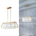 thumbnail image 1 of ZHLWIN Dining Room Light Fixture Farmhouse Chandelier Gold Metal Crystal Pendant Light for Kitchen Island Dining Room Living Room Flat and Inclined Ceiling (Rectangular -30.7in), 1 of 7