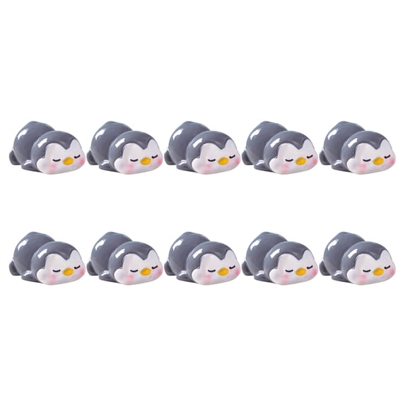 ZHMRFG 10 Pack Miniature Penguin Figurines Resin Penguin Model Toys Lifelike Weather Resistant Non-Fading For DIY Crafts Mini Garden Terrarium Potted Plant Cake Topper Home Decor Kids Educational Toy