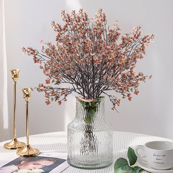 ZHMRFG 10 Pack Zen Peach Blossom Branches Decor, 19.69 Inch Simulation Flower Branches, Low Maintenance Floral Party Favors for Tea Room Home Wedding Event Banquet Table Centerpiece Shelf Display