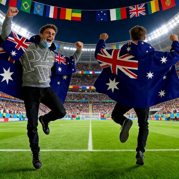 ZHMRFG 59.05In 2026 USA Canada Mexico Football Cloak Flag Polyester Body Flag No Binding Feel Multi-Scene Use High Visibility Team Logo Decor Party Favors For Sports Match Fan Outdoor Viewing Prop