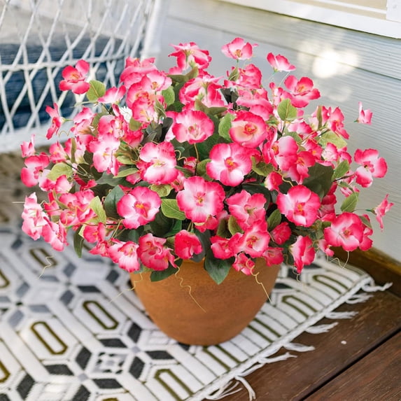 ZHMRFG 7-Head Fresh-Looking Artificial Flower Bouquet Lush Realistic Reusable Easy to Arrange Multi-Color No Watering for Spring Gift Garden Home Decor Wedding Photography Props Outdoor Indoor Decor