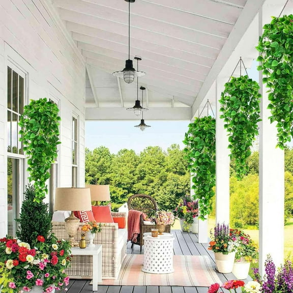 ZHMRFG Artificial Hanging Green Plant Wall Decor Faux Greenery Decor Realistic Form Maintenance Free Indoor Outdoor Decor for Home Living Room Office Patio Wall Indoor Outdoor Garden Balcony Decors