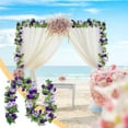 thumbnail image 1 of ZHMRFG Artificial Rose Garland 7.9 FT Lifelike Silk Rose Vine Flexible Realistic Blooms Fake Flower Garland, Wedding Arch Home Garden Hotel Office Wall Indoor Outdoor Bridal Shower Party Favors Decor, 1 of 7