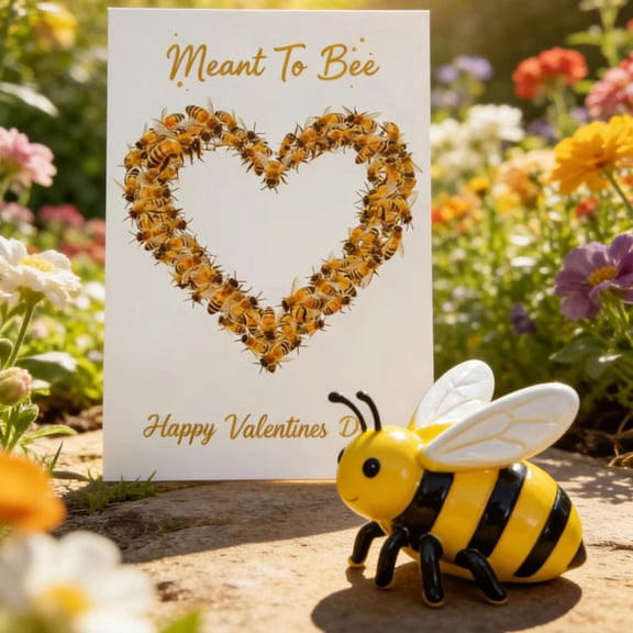 ZHMRFG Bee Themed Card Figurine Gift Set Blank Writing Space Complete Gifting Solution Decor Party Favors For Nature Enthusiasts Beekeepers Birthday Holiday Special Occasion Gifting Decoration