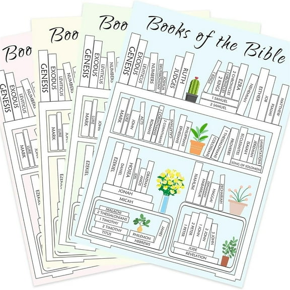 ZHMRFG Bible Stickers 4 Pack, Bible Emergency Numbers Tracking Book Shelf Dashboard Decal, Reading Progress Organizer Decor Party Favors for Home Office Bible Study Group Sunday School Holiday Gift