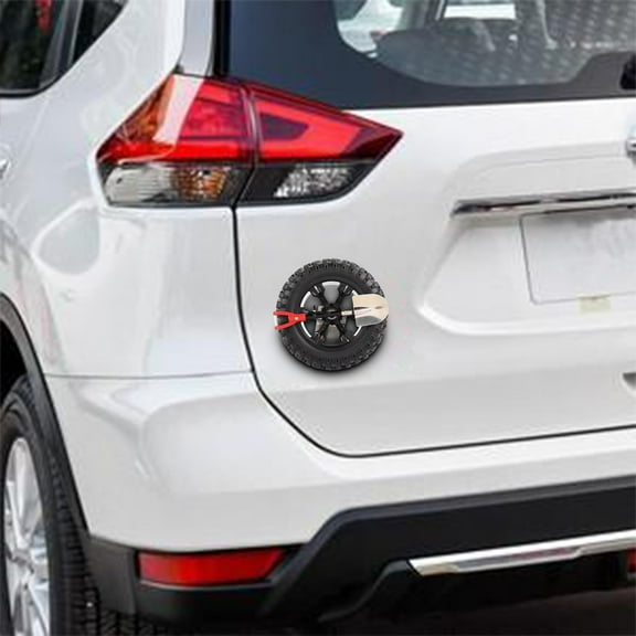 ZHMRFG Car Mounted Mini Spare Tire Shovel Decoration 14.5In Universal Exterior Ornament Decorations For 4X4 AWD Vehicle Body Shop Bedroom Home Theme Car Exterior Accessory Party Favors Gifts