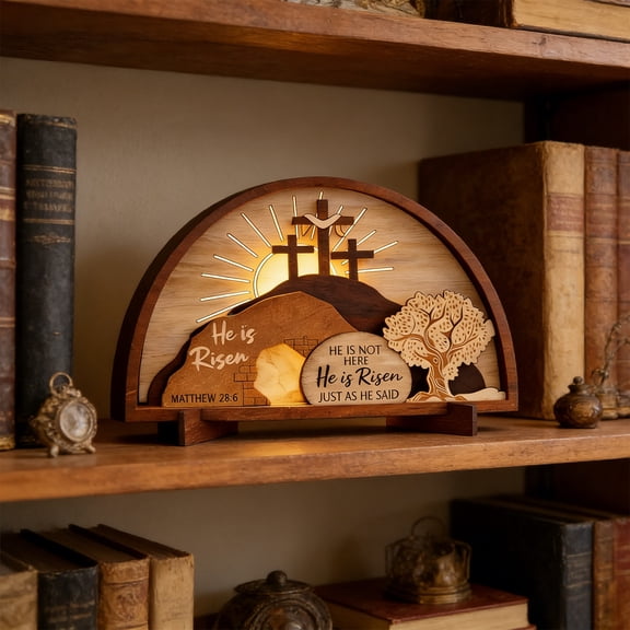 ZHMRFG Easter Ornament,9.06In Wooden Easter Decor Layered Spatial Detail Flexible Multi-Scene,Festive Decor for Office Bedroom Living Room Study Desk Display Counter Residential Commercial Decors