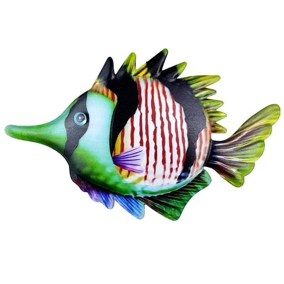 ZHMRFG Fish Wall Hanging Decor, Long-Mouth Metal Wall Pendant Nature-Inspired Decor, Wall Art Decor for Living Room Feature Wall Entryway Hallway Farmhouse Dining Room Indoor Home Decorations