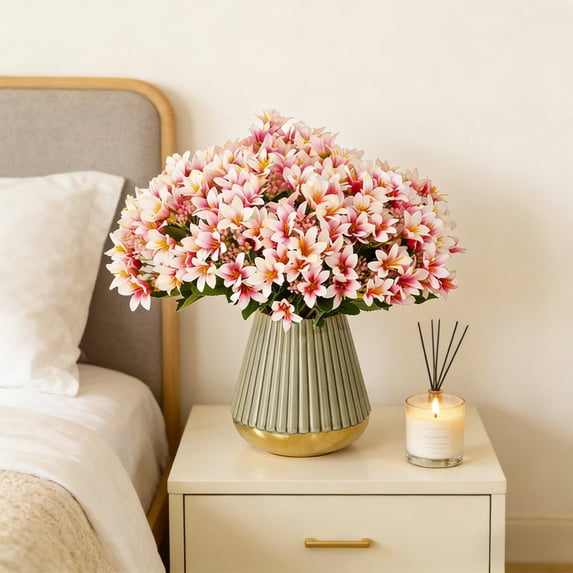 ZHMRFG Floral Decor,Artificial Concubine Lily Flowers Lifelike Appearance Flexible Stems Exquisite Craftsmanship Wide,Fresh Stylish Decor for Wedding Living Room Party Centerpiece Home Office Decors