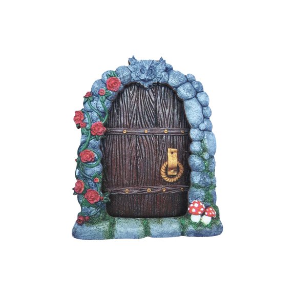 ZHMRFG Garden Decor,Courtyard Elf Gate Wooden Decoration Hand-Carved Details Eco-Friendly Coating Weather Resistant Material,Festive Decor for Home Desktop Garden Villa Park Fairy Tale Mystical Decor