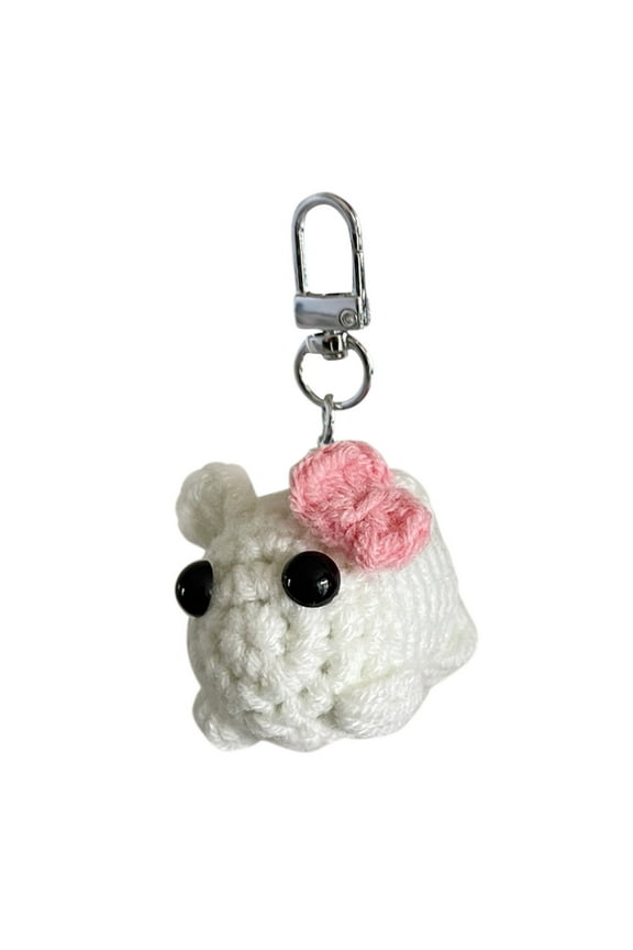 Hand Knitted Hamster Keychain, Cute Toy Friend Partner Key Ring, Multifunctional Personality Decor for Backpack Handbag Birthday Christmas Gift Family Colleagues Keychain Enthusiasts