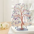 thumbnail image 1 of ZHMRFG Handcrafted Crystal Fortune Tree Ornament, Stone Willow Tree Craft with Hand Polished Stone Leaves, Lucky Symbol Decor Party for Home Office Desk Coffee Table Bookshelf Business Opening Gift, 1 of 6
