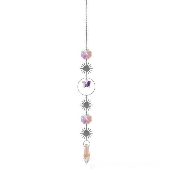 ZHMRFG Home Decor,Sun Catcher Crystal Pendant Set Pointed Beads Star Double Heart Sparkling Light Reflection Positive Energy Blessing,Festive Decor for Bedroom Window Porch Garden Wedding Party Decor