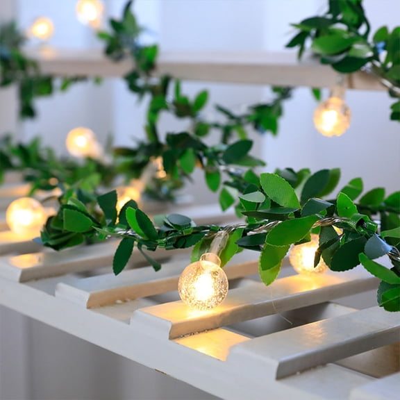ZHMRFG LED Foliage Rattan String Lights Christmas Decorations Warm White Lighting Flexible Battery Operated Indoor Outdoor for Christmas Party Home Tree Fence Porch Holiday Decor Party Favors