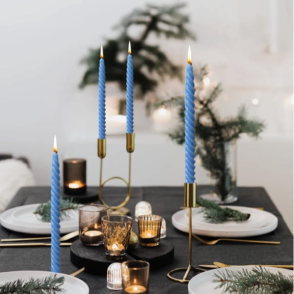 ZHMRFG Long Thread Candles Set of Four, Unscented Taper Candle Decor, Multifunctional Party Favors for Wedding Reception Holiday Party Candlelight Dinner Table Centerpiece Home Decor