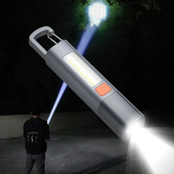 ZHMRFG Multifunctional COB LED Flashlight Adjustable Focus COB Floodlight Side Light 2000mAh Compact Portable Sturdy for Camping Hiking Emergency Home Use Family Outdoor Exploration Daily Lighting