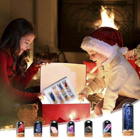 ZHMRFG Natural Crystal Specimen Set 7 Pack 1.18In Portable Compact Sparkling Decor Party Favors For Home Office Desk Coffee Table Shelf Geography Enthusiast Gift Exchange Decoration