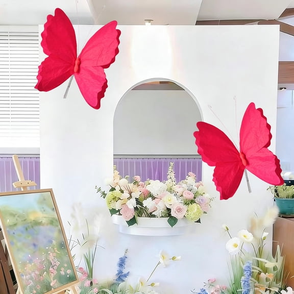 ZHMRFG Paper Butterfly Veils Flower Decor, 3D Lifelike Multi-Color DIY Easy Installation, Decor for Weddings Festive Parties Outdoor Courtyard Window Background Wall Home Office Favors