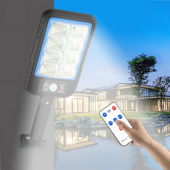 ZHMRFG Solar COB Motion Sensor Wall Light 3 Lighting Mode Remote Control Waterproof High Efficiency Solar Panel Adjustment for Garden Villa Garage Street Courtyard Road Pool Outdoor Security Lighting