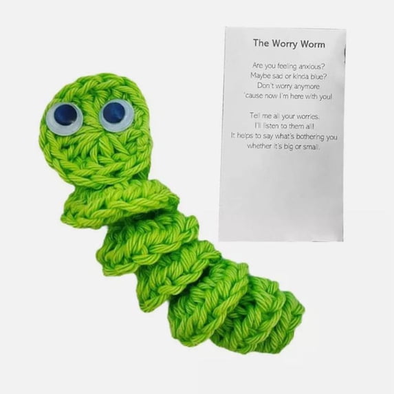 ZHMRFG Stress Relief Toy,Handcrafted Crochet Worm Creature Emotional Comfort Anxiety Relief,Versatile Calming Decor for Home Office Classroom Group Use Birthday Holiday Warm Gift Decors