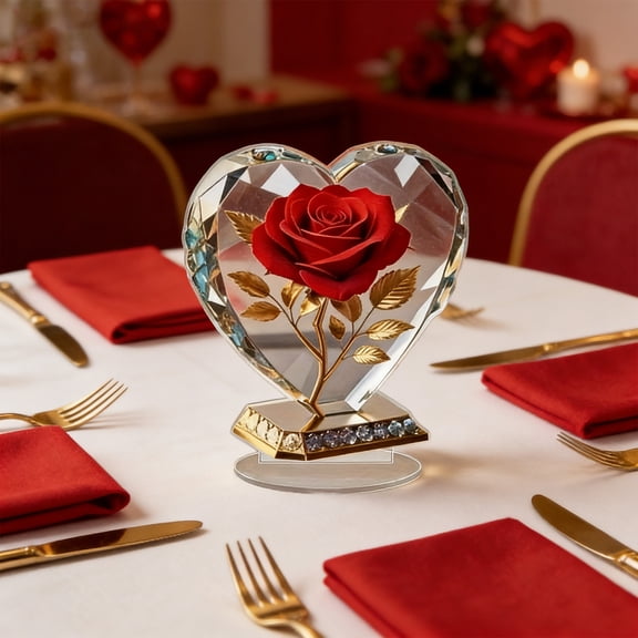 ZHMRFG Valentine's Day Rose Display Stand, 7.8In Plastic Clear Pattern Easy Store Install, Valentine's Day Decor For Home Tabletop Wall Party Holiday Gift Favors Living Room Shelf Decor