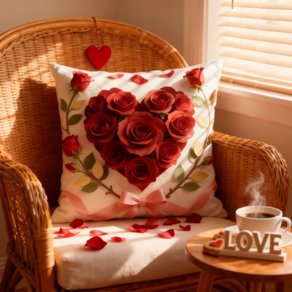 ZHMRFG Valentines Day Pillowcase Multicolor, High-Grade Soft Fabric Festive Heart Design, Hidden Zipper Easy to Use Pillow Cover for Couch Bed Living Room Bedroom Romantic Holiday Party Gift Favors