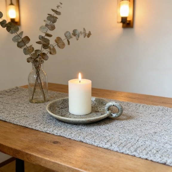 ZHMRFG Vintage Ceramic Candle Holder, Elegant Candle Platter Spa Table Decor, Space-Saving Versatile Decor for Home Dining Room Wedding Banquet Candlelight Dinner Spiritual Rites Home Decoration