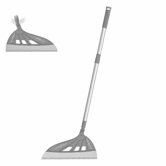 ZHMUYAOJY Household Silicone Squeegee Broom with Extra-Long Adjustable Aluminum Handle, Multi-Function Scraper & Sweeper for Floor, Glass, Tile