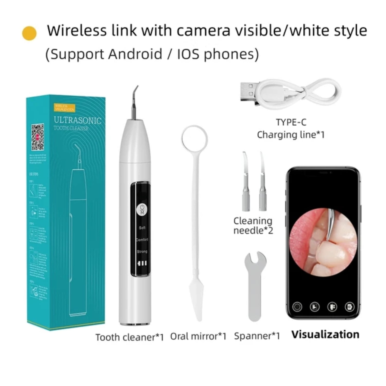 ZHNGRJE Effective High Definition Ultrasonic Dental Scaler with Visual HD Camera for Efficient