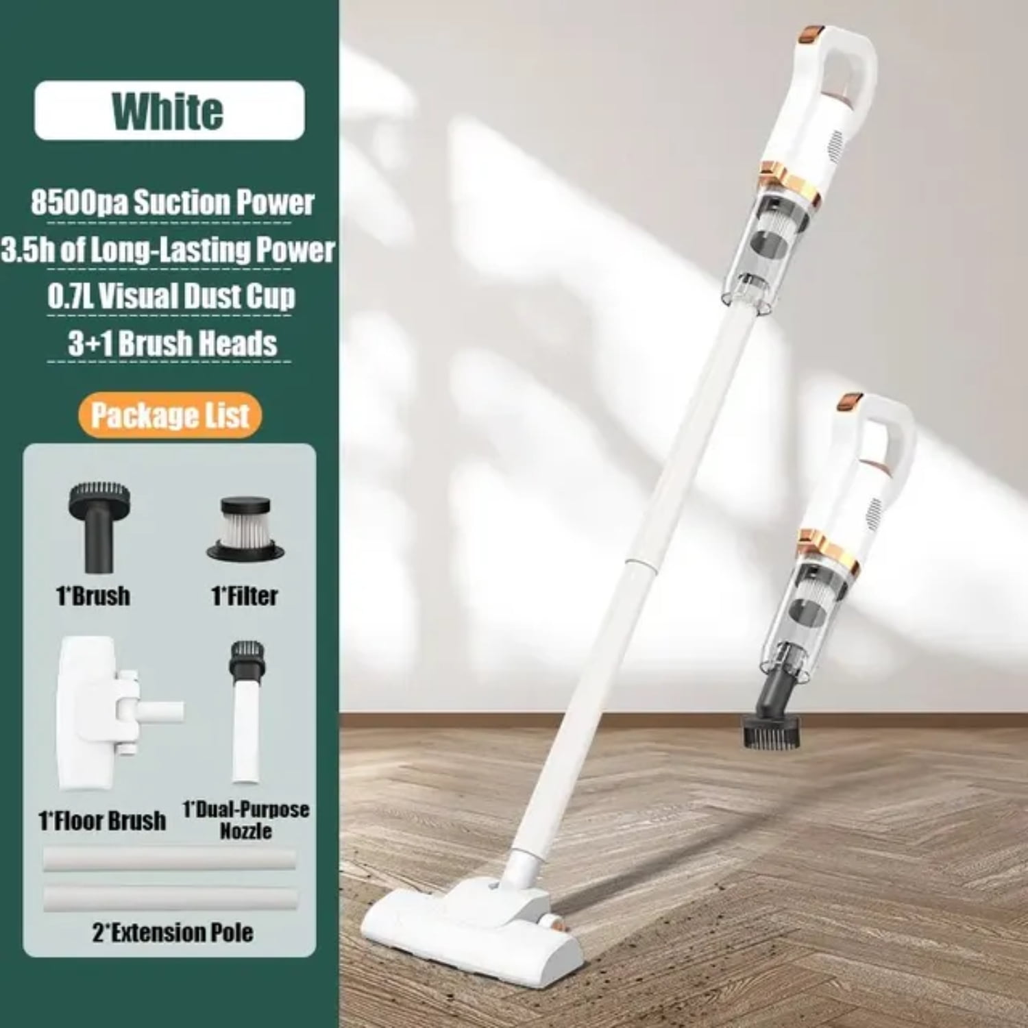 ZHNGRJE Lightweight and powerful rechargeable cordless handheld vacuum