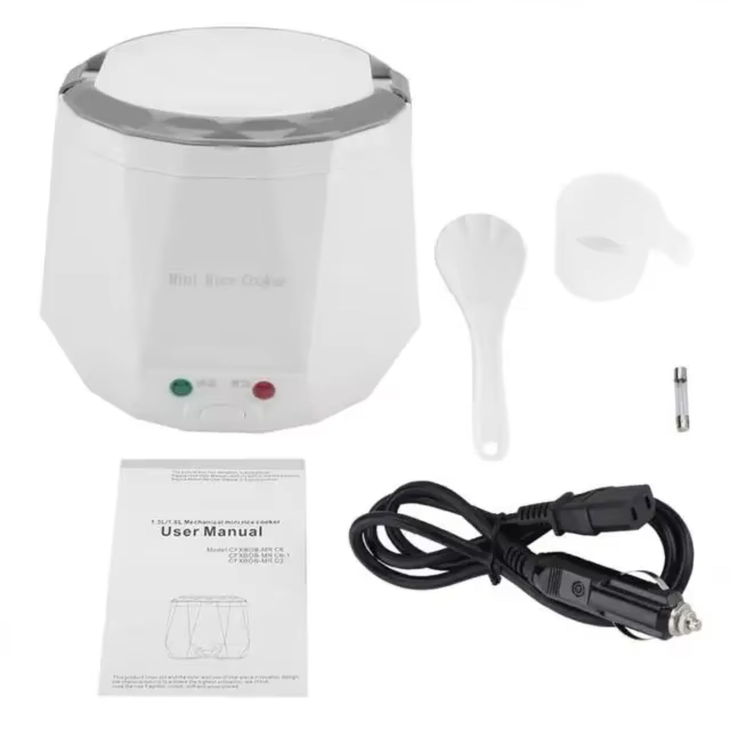 Zhngrje Mini Rice Cooker 1.6l Heating Lunch Box Portable Thermostat 