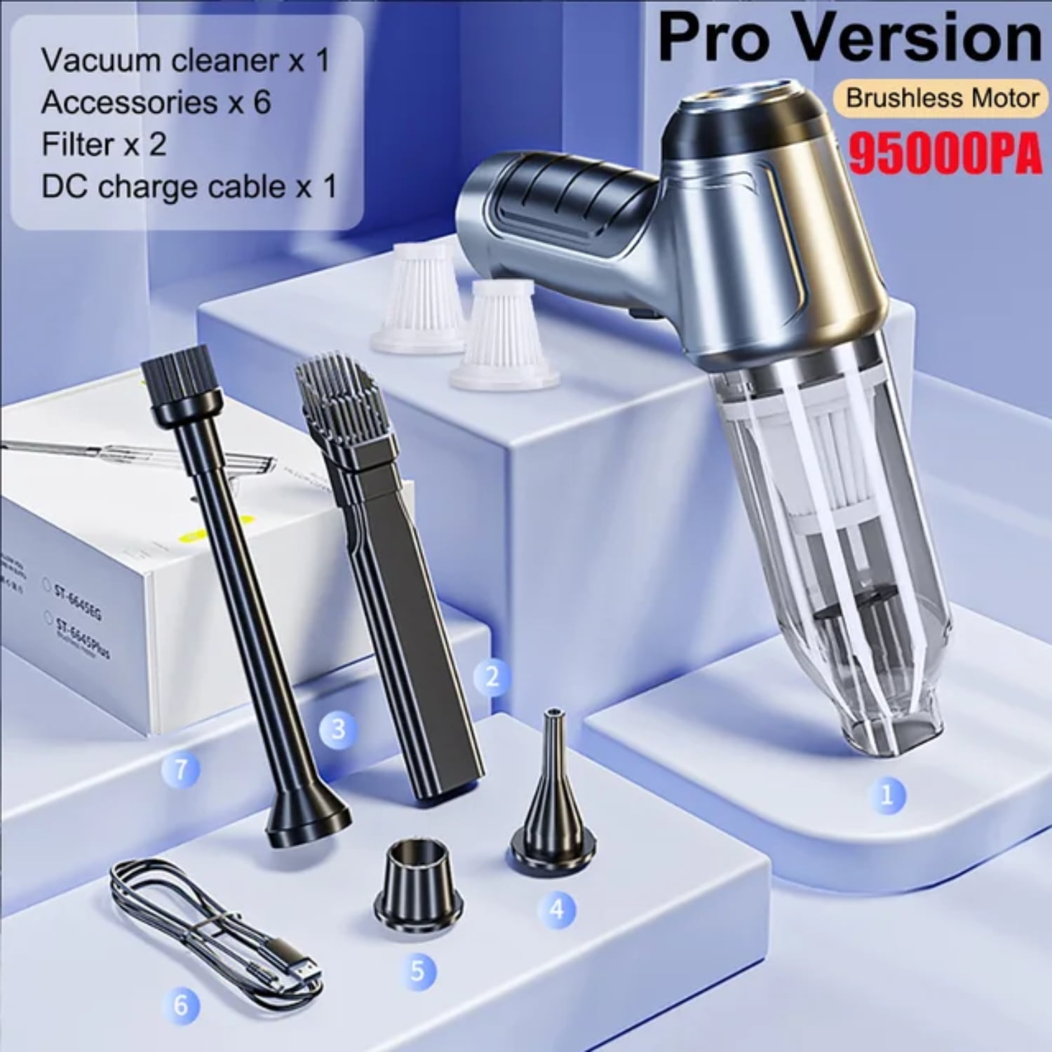 ZHNGRJE Portable and wireless mini handheld car vacuum cleaner