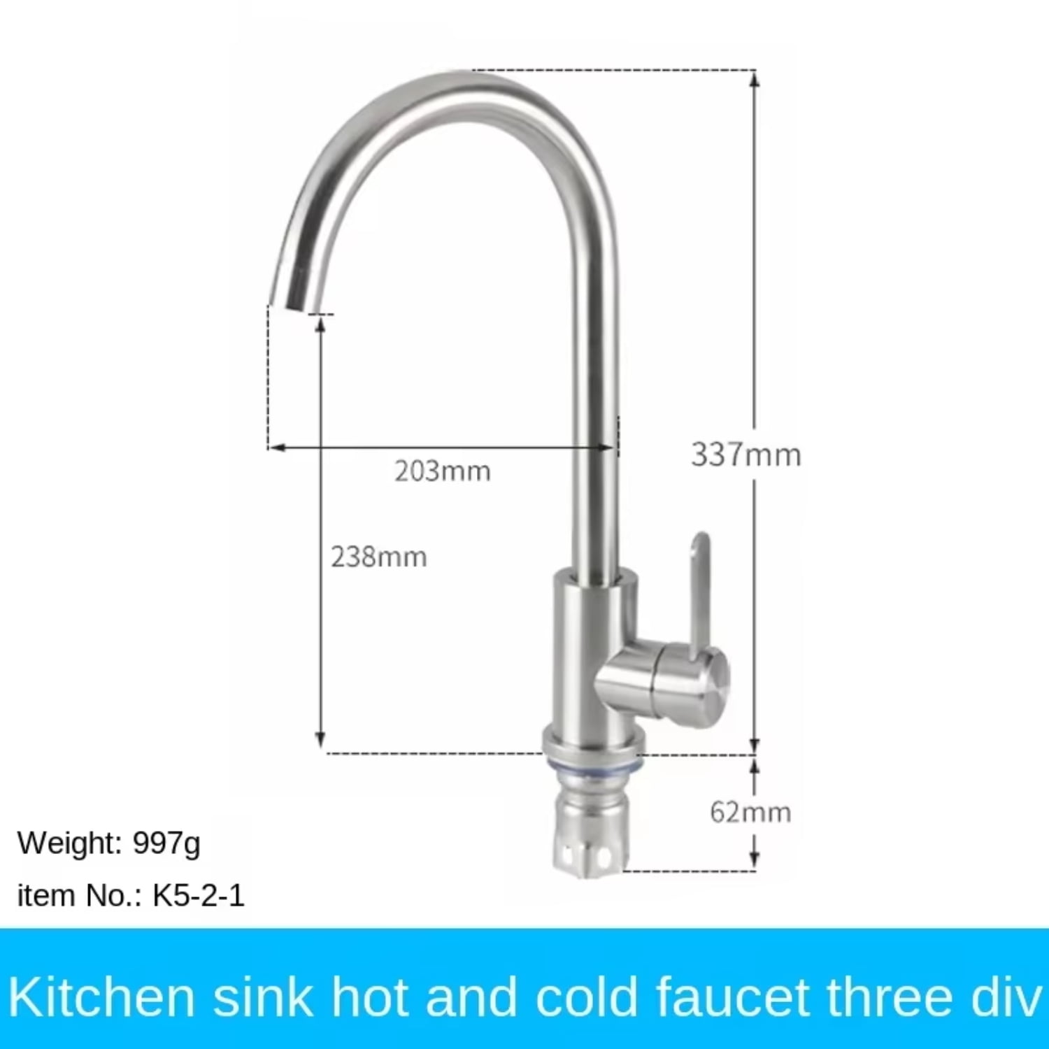 ZHNGRJE Washing Vegetable Faucet 304 Stainless Steel Kitchen Sink Sink Hot and Cold Water Faucet ...
