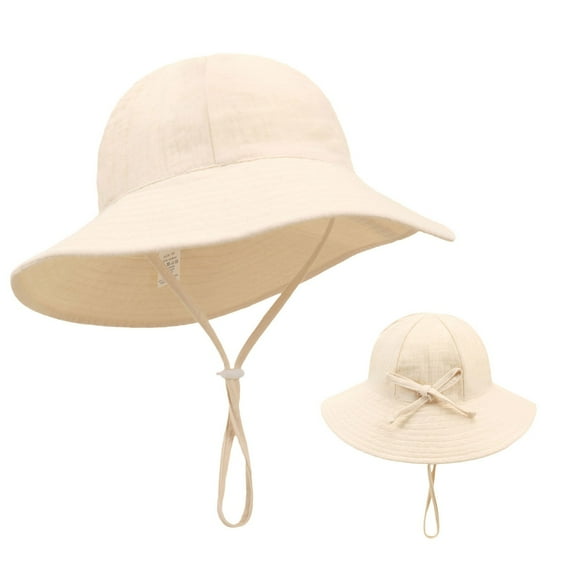 ZHOGXU Adjustable Infant Fisherman Hat Cartoon Solid Color Breathable Comfort Sun Protection Cap For Summer Outings Vacations And Picnics,Beige,S