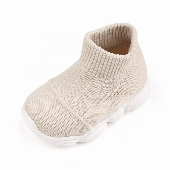 ZHOGXU Baby Boys And Girls Sneakers Comfortable Breathable Soft Non Slip Solid Color Spring Sports Shoes,Beige,0-3 Months