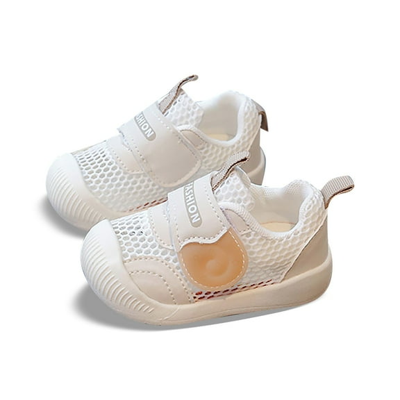 ZHOGXU Baby Boys And Girls Sandals Closed Toe Letter Print Quick Drying Mesh Breathable Lightweight Sports Shoes For Outdoor Activities,Beige,2.5-3 Years