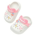 thumbnail image 1 of ZHOGXU Baby Boys Girls Sandals Soft Cute Cartoon Design Slip On Lightweight Comfortable Hollow Summer Shoes For Beach Pool Outdoor Activities,White,9-12 Months, 1 of 3