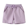 thumbnail image 1 of ZHOGXU Baby Boys Girls Summer Sport Shorts Solid Color Drawstring Elastic Waist Comfortable Lightweight Casual Wear For Holiday Beach,Purple,1-2 Years, 1 of 5