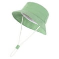 thumbnail image 1 of ZHOGXU Baby Girl Sun Cap With Upf 50+ Outdoor Adjustable Solid Color Casual Beach Hat With Wide Brim For Vacation Daily Play,Green,2-4 Years, 1 of 2