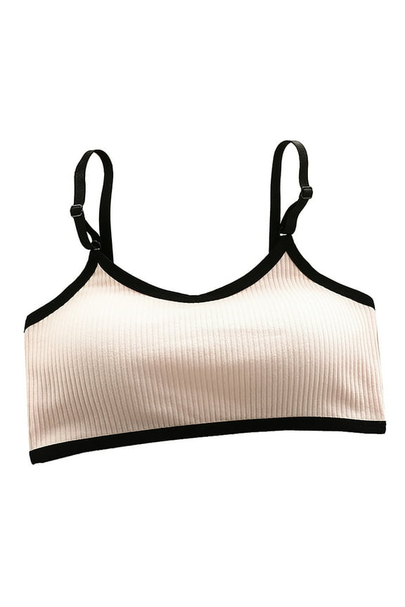 Baby Girls Back Double Mesh Seamless Bras Breathable Comfort Soft Solid Color Stretch Sports Bras,Pink,One Size