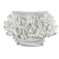 thumbnail image 1 of ZHOGXU Baby Girls Bloomers Ruffle Diaper Cover Solid Color Cute Shorts Infant Underwear，White，0-6 Months, 1 of 2