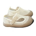 thumbnail image 1 of ZHOGXU Baby Girls Sandals Soft Sole Closed Toe Slip On Lightweight Comfortable Mesh Shoes For Everyday Wear,White,21, 1 of 4