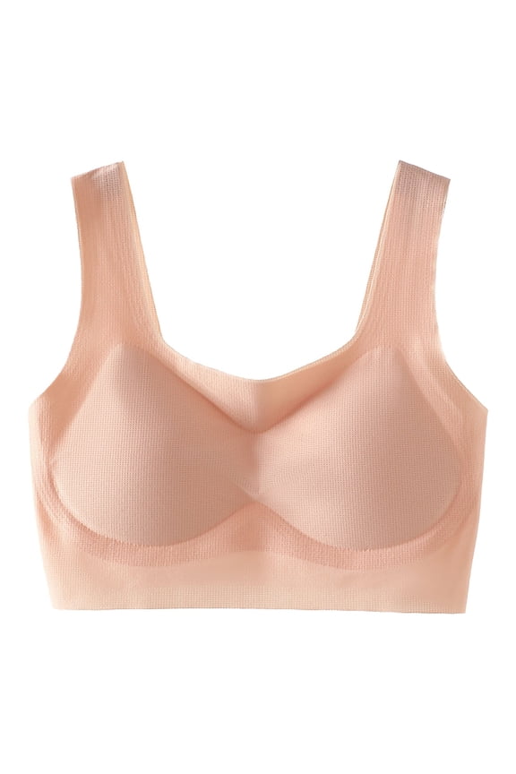 Baby Girls Training Seamless Underwear Solid Color Sports Bra With Removable Padding And Wide Straps Bralette Top,Light Pink,85