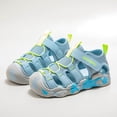 thumbnail image 1 of ZHOGXU Baby Kids Girls Sandals Soft Sole Non Slip Closed Toe Comfortable Stylish Shoes For Outdoor Play And Daily Wear,Sky Blue,4.5-5 Years, 1 of 9