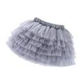 thumbnail image 1 of ZHOGXU Baby Solid Color Tulle Tutu Tiered Skirt Elastic Waist Ruffles Mesh Comfortable Fashion Skirt,Grey,2-3 Years, 1 of 3