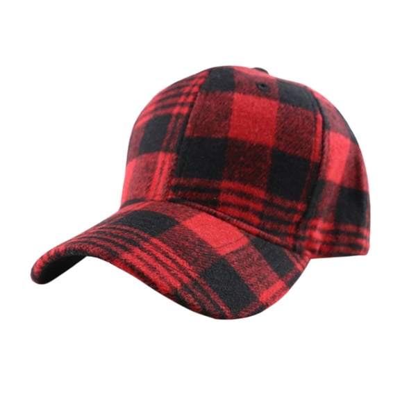 ZHOGXU Baseball Cap For Women And Men Plaid Print Wide Brim Adjustable Comfortable Fashion Hat For Outdoor Sports And Casual Daily Wear Red One Size