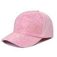 thumbnail image 1 of ZHOGXU Baseball Cap For Women Rhinestone Design Wide Brim Adjustable Comfortable Fashion Hat For Outdoor Sports And Casual Daily Wear Pink One Size, 1 of 5