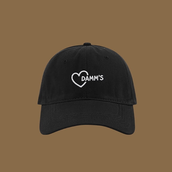 ZHOGXU Baseball Cap For Women Love Heart Embroidery Wide Brim Adjustable Comfortable Fashion Hat For Outdoor Sports And Casual Daily Wear Black One Size