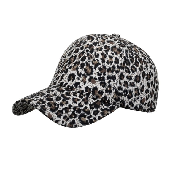 ZHOGXU Baseball Cap For Women And Men Leopard Print Wide Brim Adjustable Comfortable Fashion Hat For Outdoor Sports And Casual Daily Wear Coffee One Size